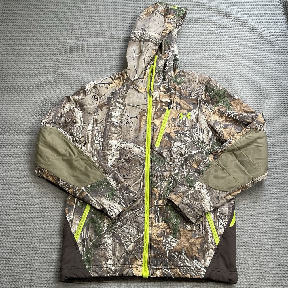 Under Armour Camo Scent Control Jacket Small Men's Cold Gear Soft Shell Hooded